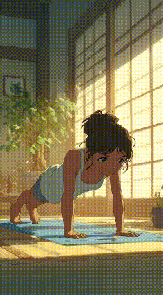 flat tummy plank exercise gif