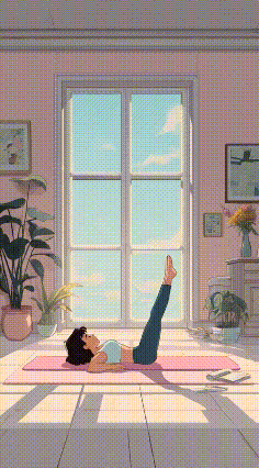 lying toe tap flat stomach exercise